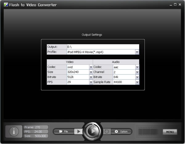 Setting output options