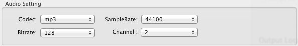 audio settings of target video