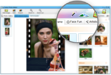Add photo frames, face fun, etc.