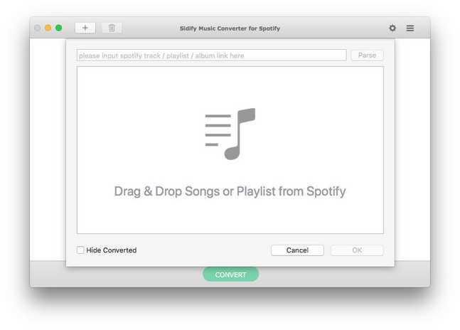 Drag Songs or Playlist link from Spotify to Spoiify Music Converter