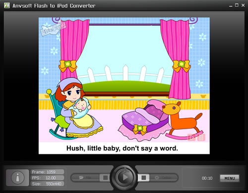 Screenshot of Flash to iPod Converter