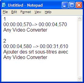 editer srt sous-titre pour ajouter sous-titre