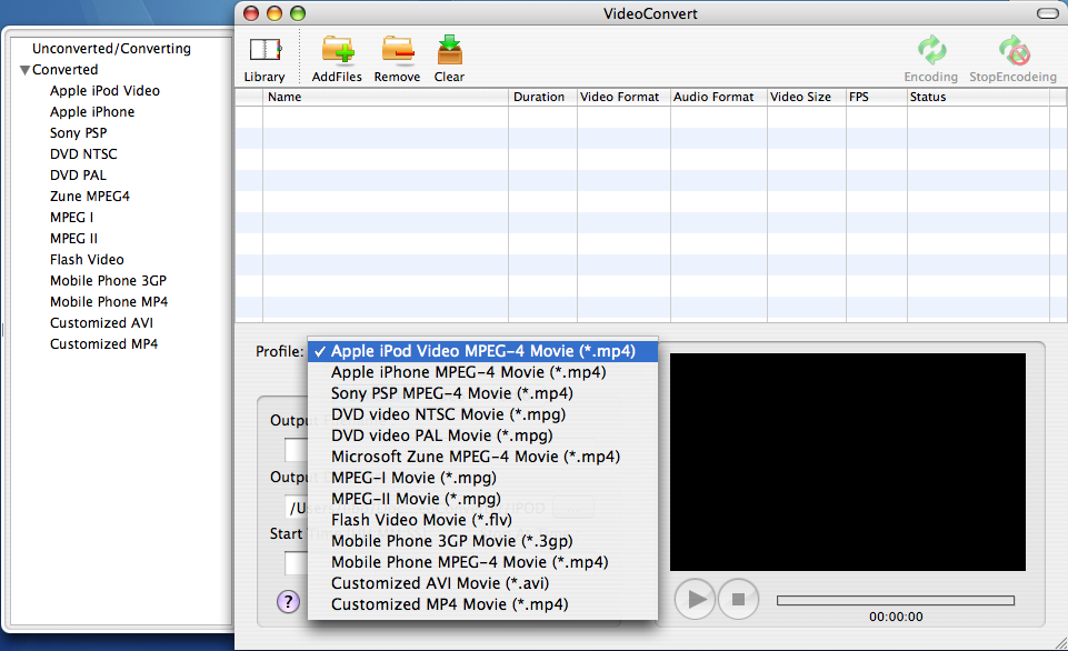 Screenshot of Any Video Converter for Mac