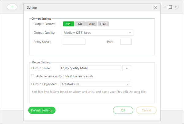 Choose Output Format and Adjust Settings