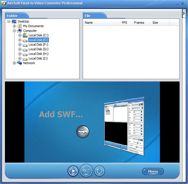 Main window of Flash Video Converter