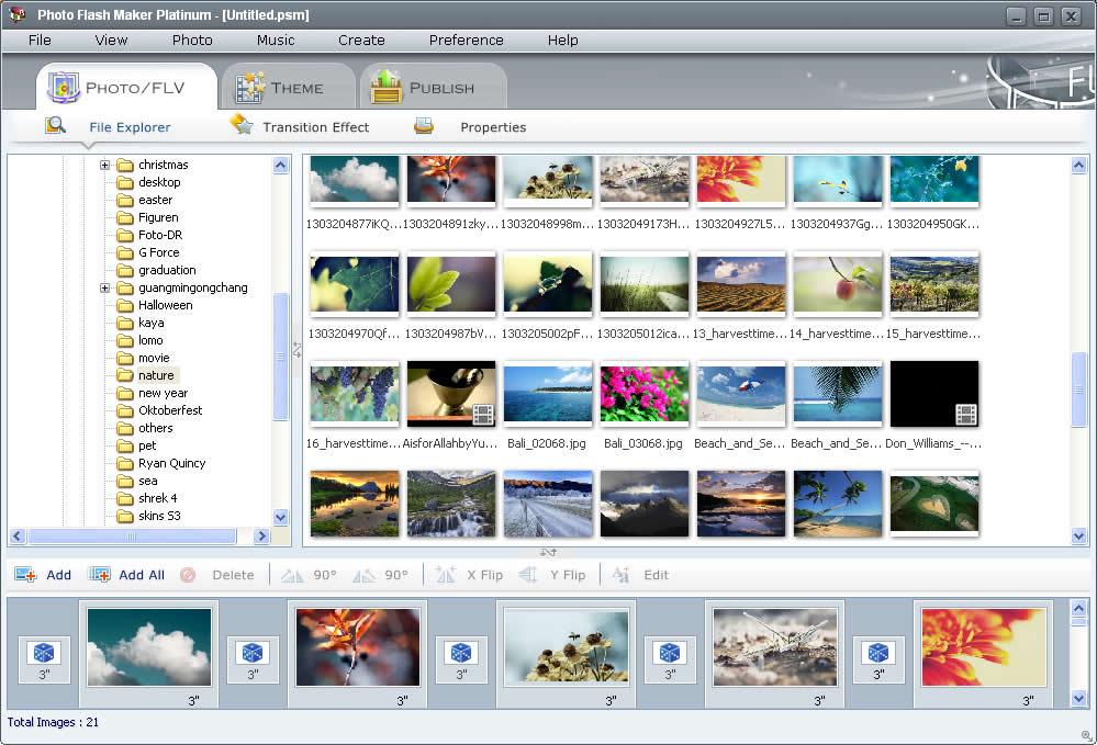 Main window of Photo Flash Maker Platinum