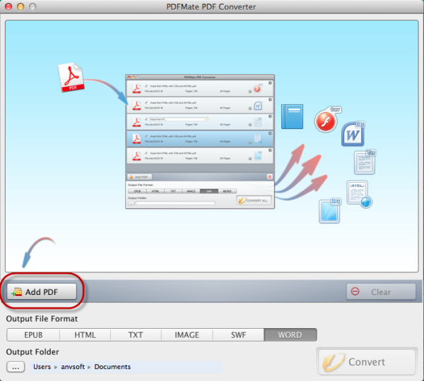 Add PDF files to PDF Converter Mac