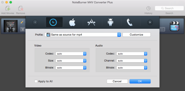Adjust profile settings