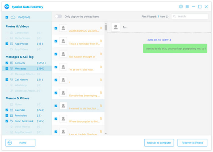 scan downloaded iCloud backup file