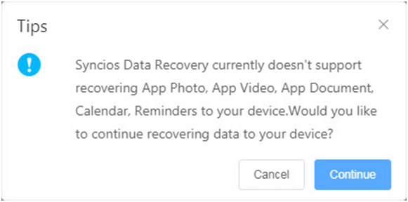 recover data to device
