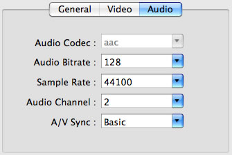 audio settings of target video