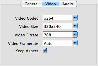 video settings of target video